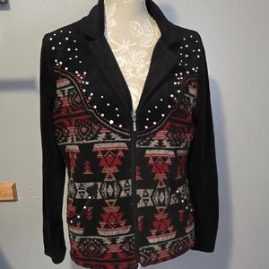 Elegant Black and Red Women's Blazer